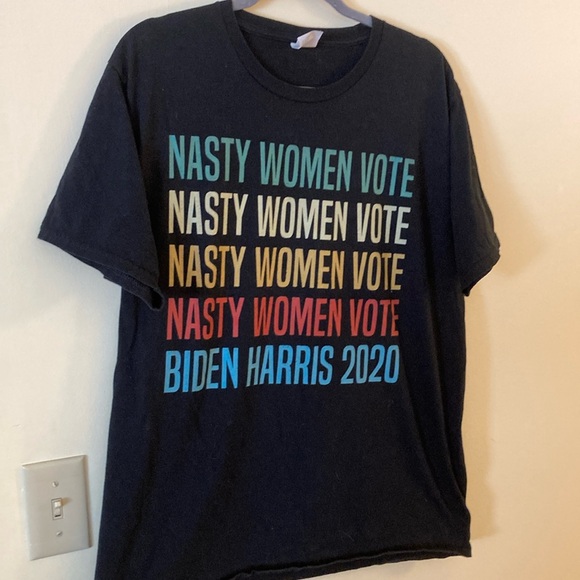Port & Company Tops - Nasty Women 🇺🇸 Vote Biden Harris 2020 Large Black T-shirt 🇺🇸 🗳️💚💛❤️💙